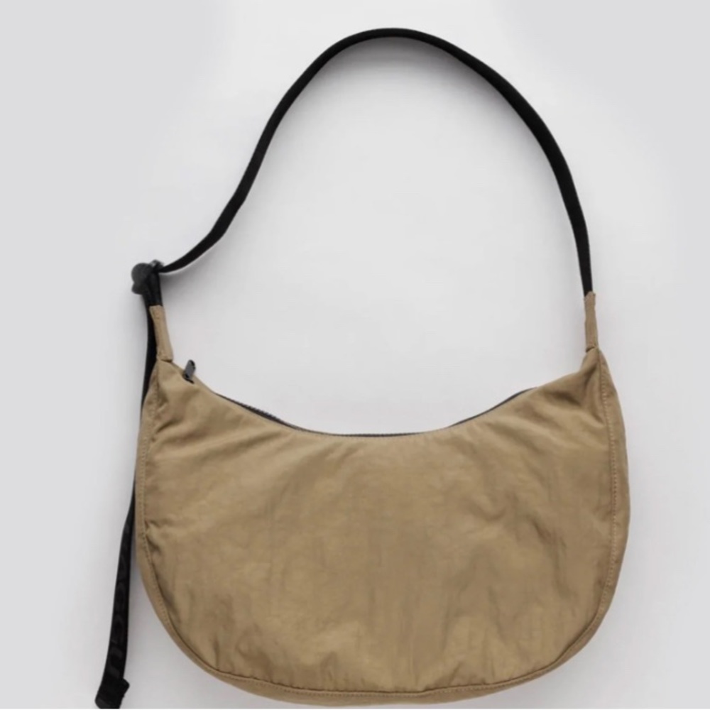 Khaki Baggu Medium Nylon Crescent Bag
